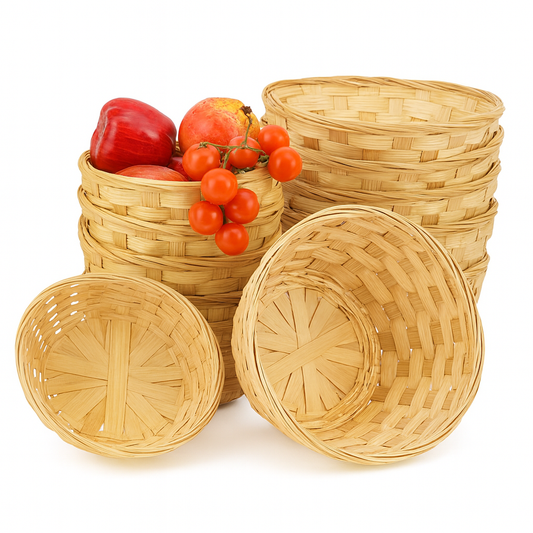Handgeflochtene Bambus Obstkörbe Set