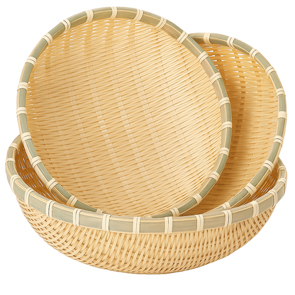 3er Set Handgeflochtene Bambus Servierkörbe