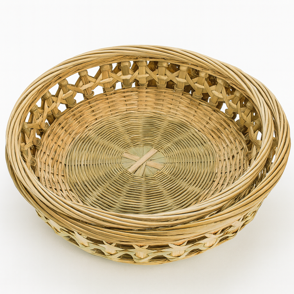 3er Set Handgeflochtene Bambus Servierkörbe