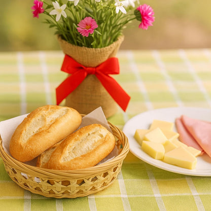 3er Set Handgeflochtene Bambus Servierkörbe