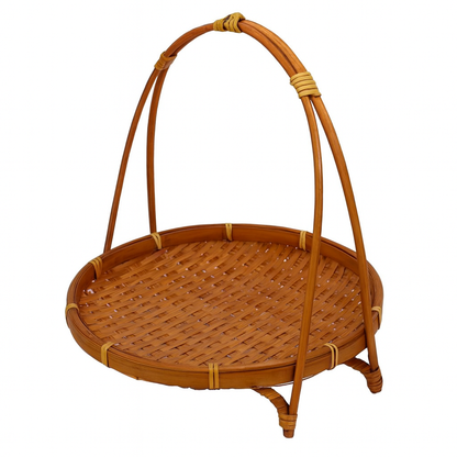 Rustikaler Bambus Obstkorb mit Griff