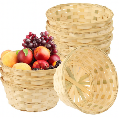 Runde Bambus Servierschalen Set – 10 Stück