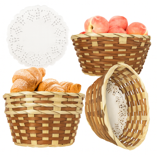 Handgeflochtene Bambus Brotkörbe Set