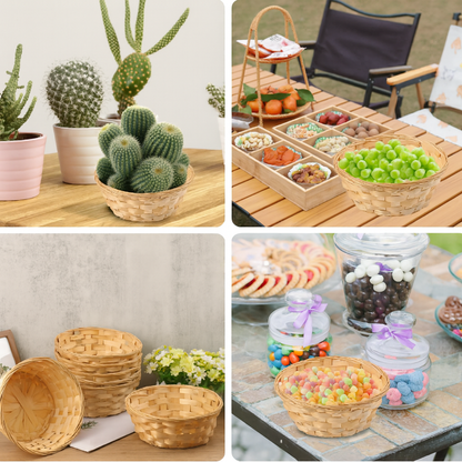 Handgeflochtene Bambus Obstkörbe Set