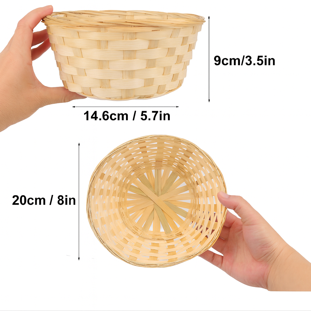 Runde Bambus Servierschalen Set – 10 Stück