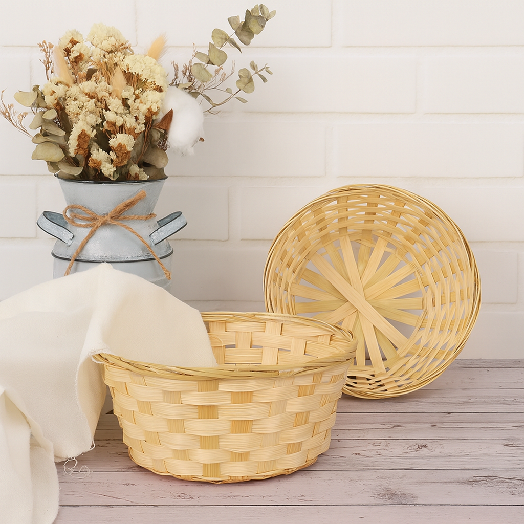 Runde Bambus Servierschalen Set – 10 Stück