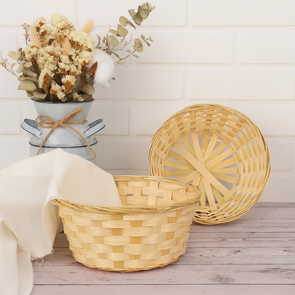 Runde Bambus Servierschalen Set – 10 Stück