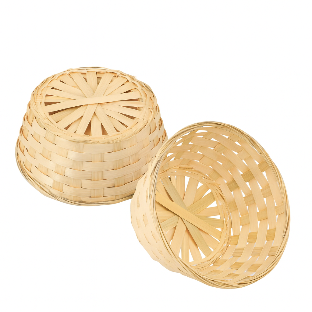 Runde Bambus Servierschalen Set – 10 Stück
