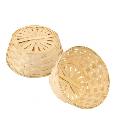 Runde Bambus Servierschalen Set – 10 Stück