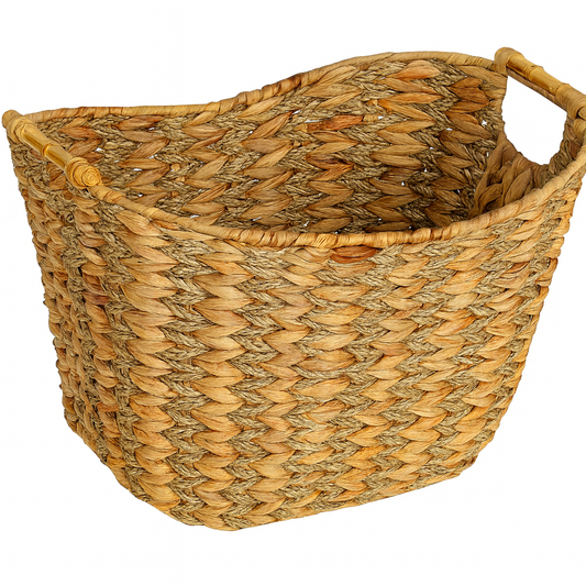 Handgeflochtener Seegraskorb mit Griffen